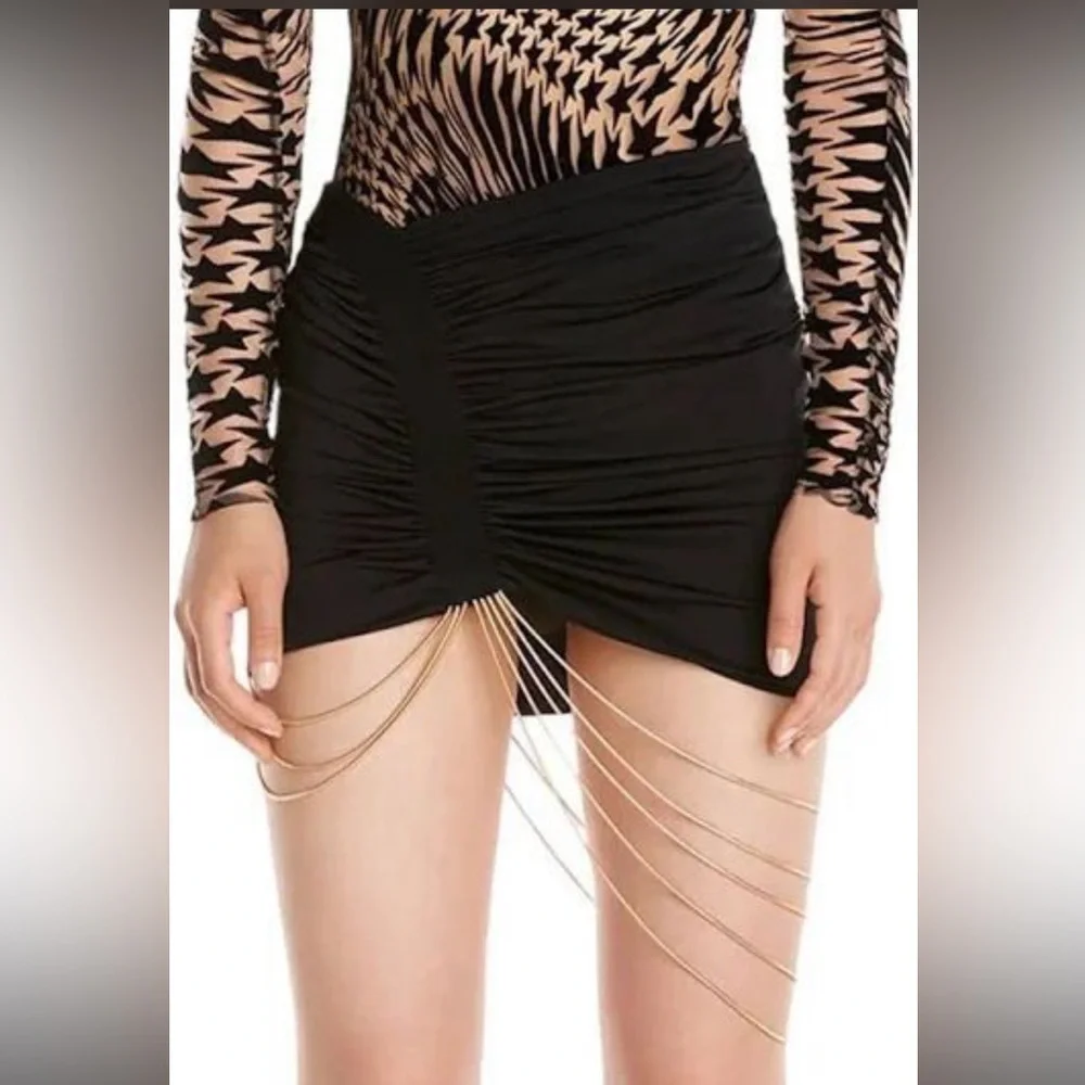 Mugler Chain Detail Ruched Skirt - Picture 1 of 11